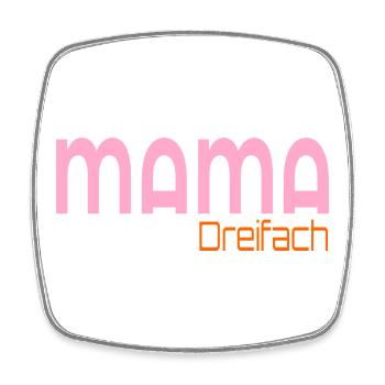 Dreifach Mama - Viereckiger Kühlschrankmagnet - Weiß - Vorne