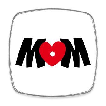 mom heart - Square fridge magnet - white - Front