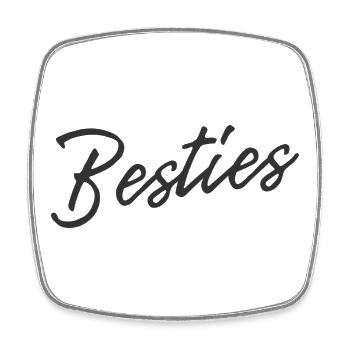 Besties forever  - Viereckiger Kühlschrankmagnet - Weiß - Vorne