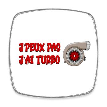 J'peux pas j'ai turbo - Magnet carré - blanc - Devant