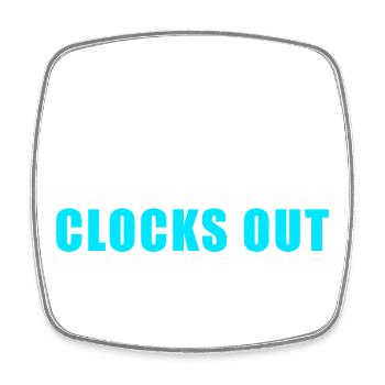 My Brain Never Clocks Out – Lustiges Shirt - Viereckiger Kühlschrankmagnet - Weiß - Vorne
