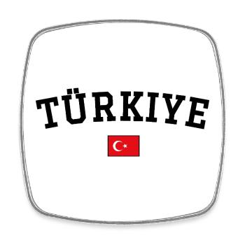 Drapeau de la Turquie Noir - Magnet carré - blanc - Devant