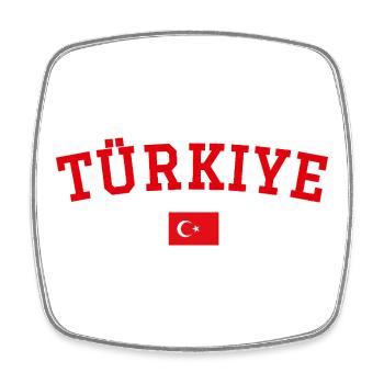Drapeau de la Turquie en rouge - Magnet carré - blanc - Devant