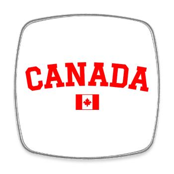 Drapeau du Canada Rouge - Magnet carré - blanc - Devant