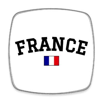 France Flagge Design Schwarz - Viereckiger Kühlschrankmagnet - Weiß - Vorne