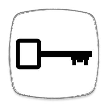 House key - Square fridge magnet - white - Front
