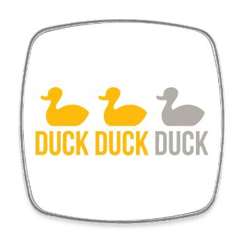 Tri-Duck Repetition Emblem - Square fridge magnet - white - Front