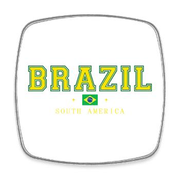 Brazil - Square fridge magnet - white - Front