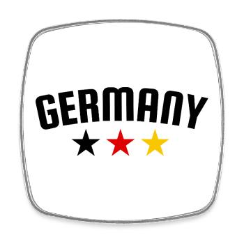 Allemagne 3 Étoiles Design EN - Magnet carré - blanc - Devant