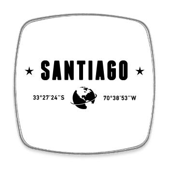 Santiago Chile Coordinates Planet Earth - Square fridge magnet - white - Front