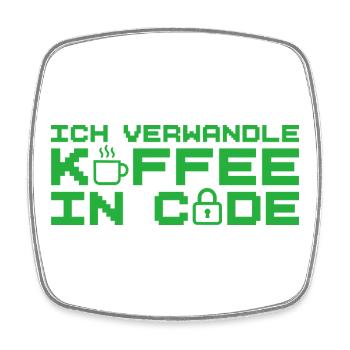 Informatik Verwandle Kaffee in Code Programmierer - Viereckiger Kühlschrankmagnet - Weiß - Vorne