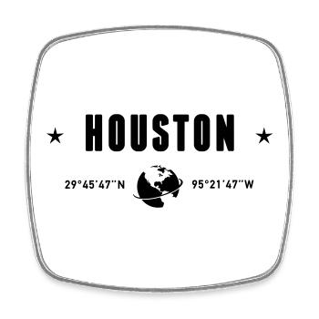 Houston, Texas Koordinaten Planet Erde - Viereckiger Kühlschrankmagnet - Weiß - Vorne