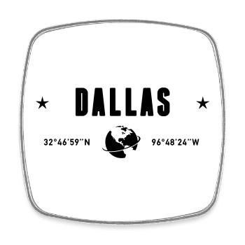 Dallas, Texas, Coordonnées de la planète Terre - Magnet carré - blanc - Devant