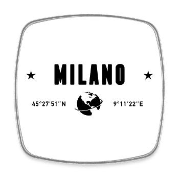 Milan Italy Coordinates Planet Earth - Square fridge magnet - white - Front