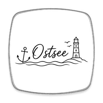 Ostsee - Viereckiger Kühlschrankmagnet - Weiß - Vorne