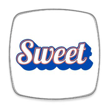 Sweet Retro Lettering Vintage - Square fridge magnet - white - Front
