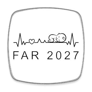 Papa 2027 Battement de cœur Grossesse Danois - Magnet carré - blanc - Devant