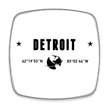 Detroit Michigan Coordinates Planet Earth - Square fridge magnet - white - Front