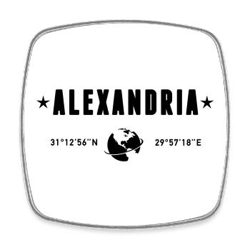 Alexandria Egypt Coordinates Planet Earth - Square fridge magnet - white - Front