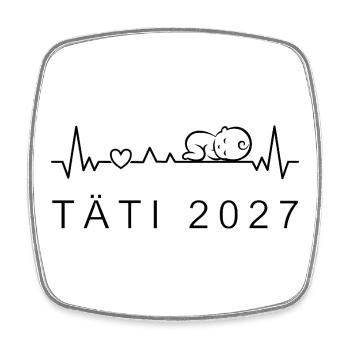 Tante 2027 Herzschlag Schwangerschaft Finnisch - Viereckiger Kühlschrankmagnet - Weiß - Vorne