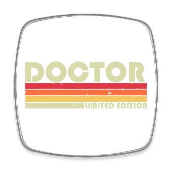 Doktor Pastel Stripes - Viereckiger Kühlschrankmagnet - Weiß - Vorne