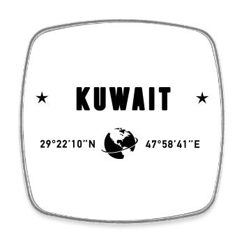 Coordonnées de la ville de Koweït : planète Terre - Magnet carré - blanc - Devant