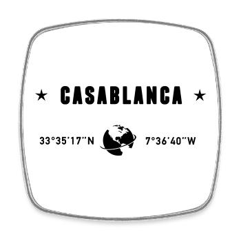 Casablanca Maroc Coordonnées Planète Terre - Magnet carré - blanc - Devant