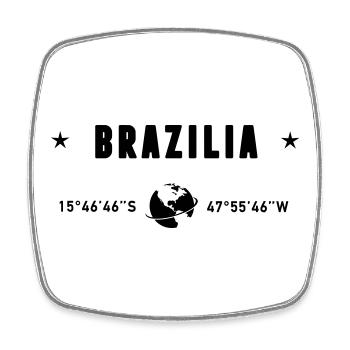 Brasilia Brazil Coordinates Planet Earth - Square fridge magnet - white - Front