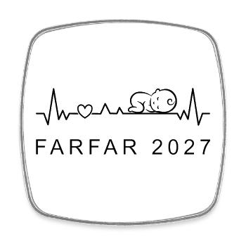 Opa 2027 Herzschlag Schwangerschaft Schwedisch - Viereckiger Kühlschrankmagnet - Weiß - Vorne
