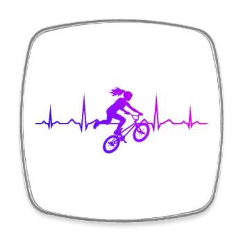 Geschenkidee für die BMX-Riderin mit Freestyle-BMX - Viereckiger Kühlschrankmagnet - Weiß - Vorne