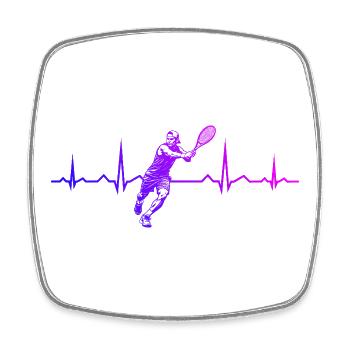 Idée cadeau pour un tennis avec tennis - Magnet carré - blanc - Devant