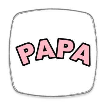 Papa Herzchen Print - Viereckiger Kühlschrankmagnet - Weiß - Vorne