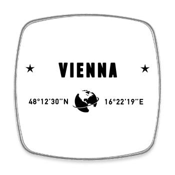 Vienna Austria Coordinates Planet Earth - Square fridge magnet - white - Front