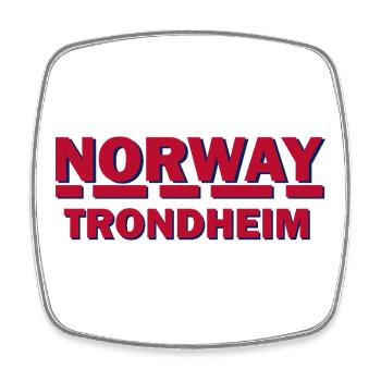 Norway Trondheim Bold City Typography - Square fridge magnet - white - Front