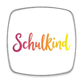 Schulkind Farbverlauf Rot-Gelb - Gradient Script - Viereckiger Kühlschrankmagnet - Weiß - Vorne