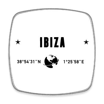 Ibiza Spain Coordinates Gps Globe - Square fridge magnet - white - Front