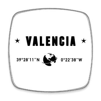 Valencia Spain Gps Coordinates Globe - Square fridge magnet - white - Front