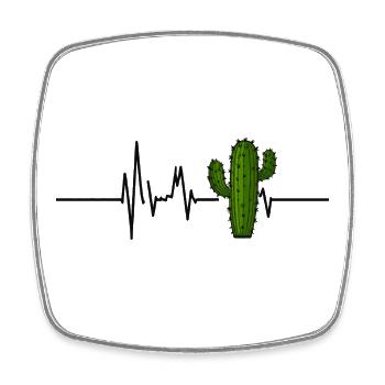 Kaktus Herzschlag EKG Puls Kakteenliebhaber - Viereckiger Kühlschrankmagnet - Weiß - Vorne