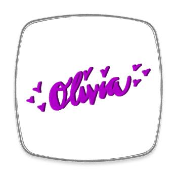 Olivia - Square fridge magnet - white - Front