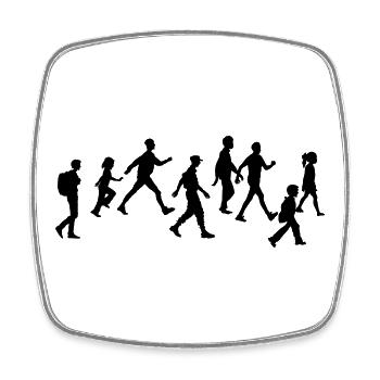 Walking Team Abenteuer - Viereckiger Kühlschrankmagnet - Weiß - Vorne