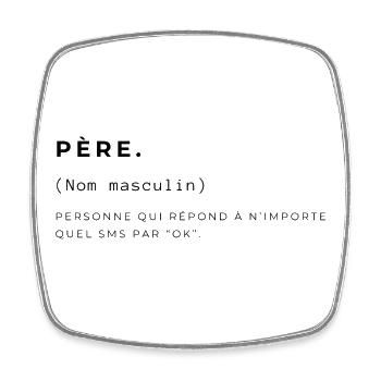 Papa définition - Fête des pères  - Magnet carré - blanc - Devant