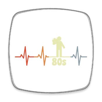 Palpitations cardiaques des années 80 - Magnet carré - blanc - Devant