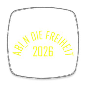 ABI 2026 Freiheit - Viereckiger Kühlschrankmagnet - Weiß - Vorne
