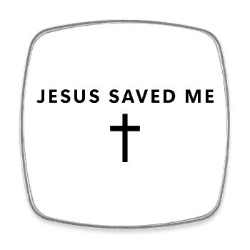 Jesus hat mich gerettet – Minimalistischer Glaube  - Viereckiger Kühlschrankmagnet - Weiß - Vorne