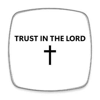 Trust in the Lord, minimalist faith, J - Square fridge magnet - white - Front