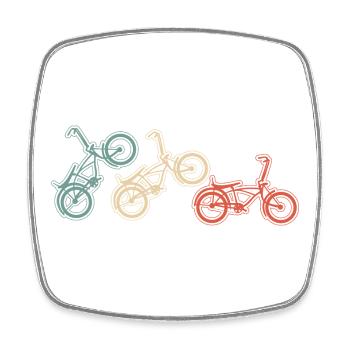 BMX Bike Moves Graphicé dans un style vintage - Magnet carré - blanc - Devant