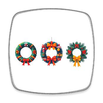 Festive wreath birthday and Christmas - Square fridge magnet - white - Front