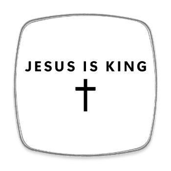 Jesus is King – Minimalist Faith – Jesus - Square fridge magnet - white - Front