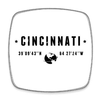 Cincinnati Ohio Coordinates Gps Globe - Square fridge magnet - white - Front