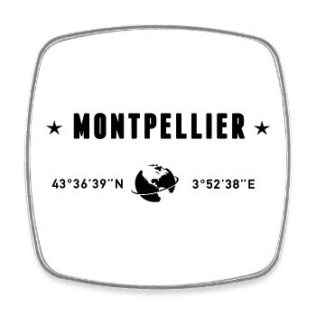 Montpellier France Coordonnées Gps Globe - Magnet carré - blanc - Devant